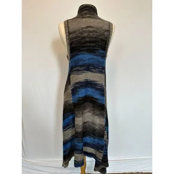 Anthropologie Moth Boho Bohemian Blue Gray Ombre Long Cardigan Size M/L - Picture 6 of 7